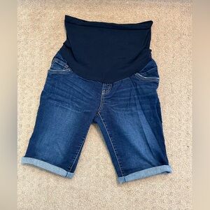 Indigo Blue Maternity Denim Bermuda Shorts